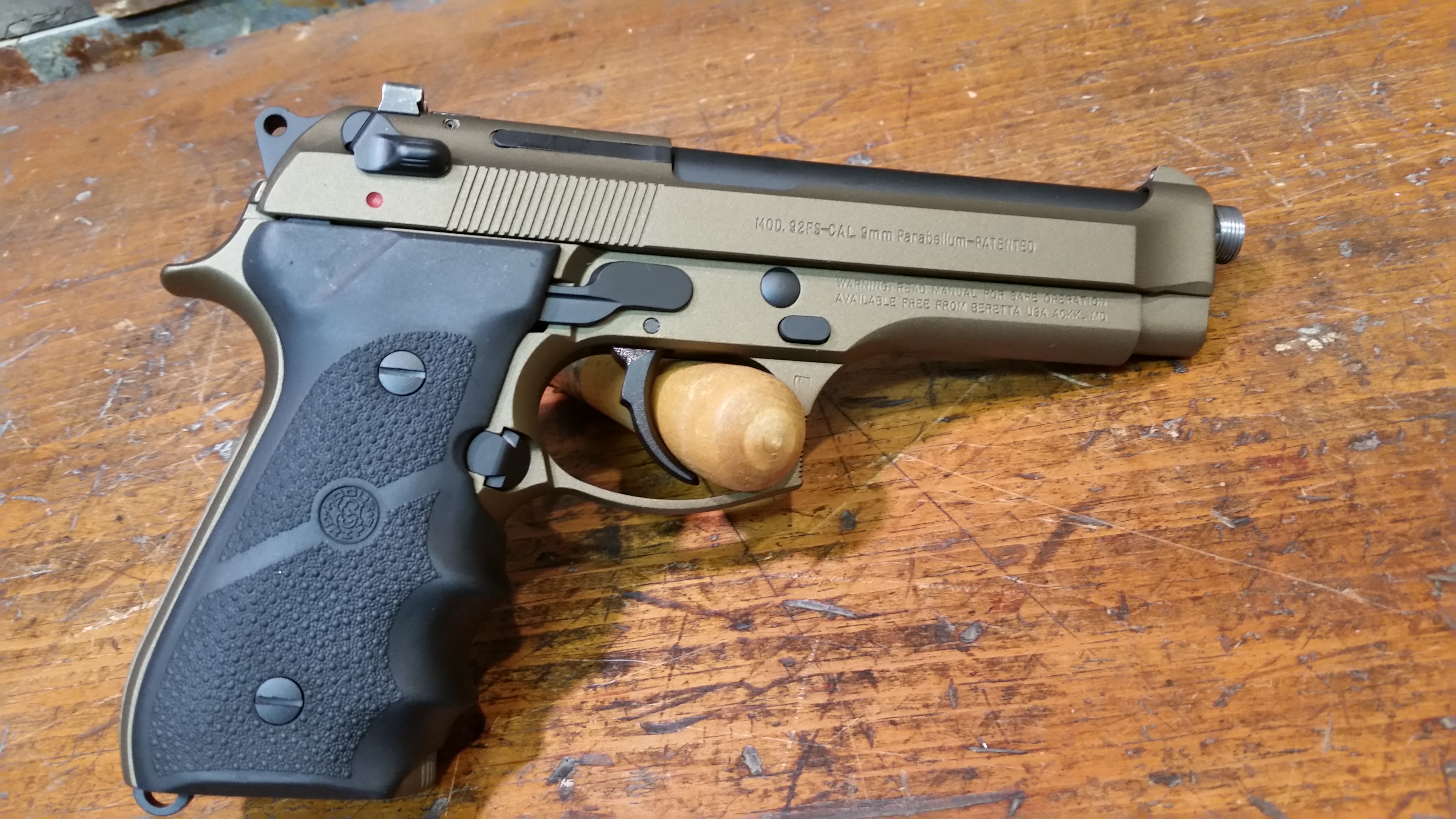 Beretta 92FS in Burnt Bronze with Graphite Black accents
